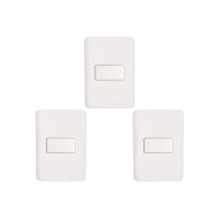 Kit C/3 - Conjunto Perlex Aros 4X2 Branco Com Placa(1Para...