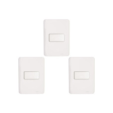 Kit C/3 - Conjunto Perlex Aros 4X2 Branco Com Placa(1Para...