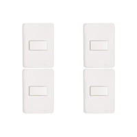 Kit C/4 - Conjunto Perlex Aros 4X2 Branco Com Placa(1Para...