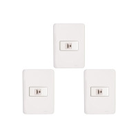 Kit C/3 - Conjunto Perlex Aros 4X2 Branco Com Placa(1Toma...