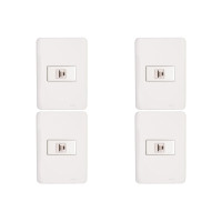 Kit C/4 - Conjunto Perlex Aros 4X2 Branco Com Placa(1Toma...