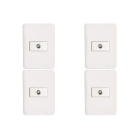 Kit C/4 - Conjunto Perlex Aros 4X2 Branco Com Placa(1Toma...