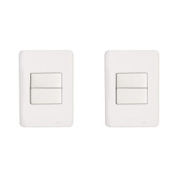 Kit C/2 - Conjunto Perlex Aros 4X2 Branco Com Placa(2Simp...