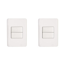 Kit C/2 - Conjunto Perlex Aros 4X2 Branco Com Placa(2Simp...