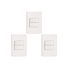 Kit C/3 - Conjunto Perlex Aros 4X2 Branco Com Placa(2Simp...