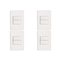 Kit C/4 - Conjunto Perlex Aros 4X2 Branco Com Placa(2Simp...