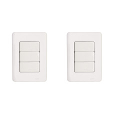 Kit C/2 - Conjunto Perlex Aros 4X2 Branco Com Placa(3Simp...