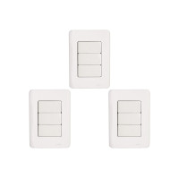 Kit C/3 - Conjunto Perlex Aros 4X2 Branco Com Placa(3Simp...