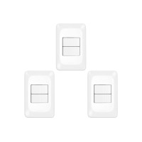 Kit C/3 - Conjunto Pial Pop 4X2 Branco Com Placa (2Simple...