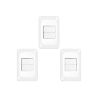 Kit C/3 - Conjunto Pial Pop 4X2 Branco Com Placa (1Simple...