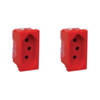 Kit C/2 - Modulo Pial Pop Vermelho 1 Tomada 20A Lg03020Vm