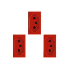 Kit C/3 - Modulo Soprano Ilus (Tomada 10A Vermelho) 5Ub99007
