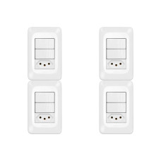 Kit C/4 - Conjunto Pial Pop Modulo Com Placa 4X2 - 2 Simp...