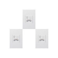 Kit C/3 - Conjunto Qualitronix Tomada Com Dps Protector F...