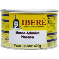 Massa Plastica 400Gr Ibere Cinza - Kit C/12 Unidades