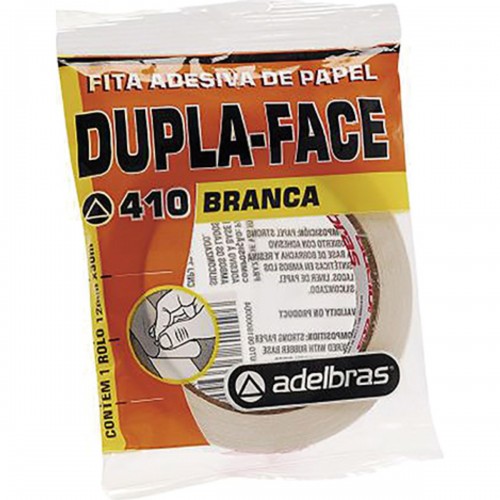 Fita Branca Papel Dupla-Face Adelbras 12Mmx30Mt