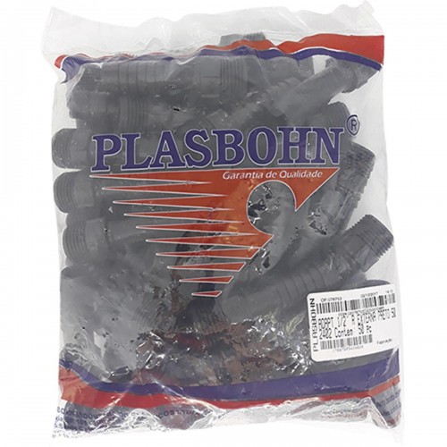 Adaptador Rosca Externa Plasbohn A 1/2 Preto - Kit C/50 Unidades