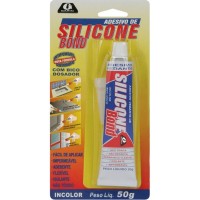 Cola Silicone Bond Garin  50 Gr Incolor Blister  Ssai-050 - Kit C/12