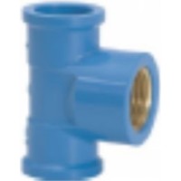 Tee Azul Amanco Reducao Liso/Liso/Rosca 25Mmx1/2'' 10424/11843 - Kit C/24 