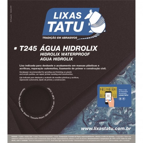 Lixa Dagua Tatu  180 Hidrolix  T24501800050 - Kit C/50