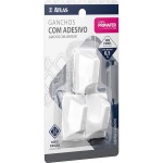 Gancho Adesivo Primafer Branco Plastico 0,5 1Kg 3Pecas Medio Pr2509