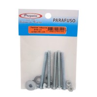 Cartela Parafuso Rosca Maquina Preguim   Redonda 3/16 X 2+Porca+Arruela Com 05 Pecas  1446