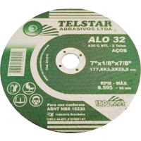 Disco De Corte Para Ferro Telstar 07 X 1/8 X 7/8 2 Telas  301210 - Kit C/10