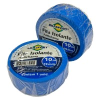 Fita Isolante Brasfort.10M Azul - 8647 - Kit C/10 Pecas