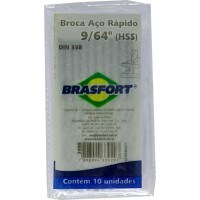 Broca Aco Rapido Brasfort   9/64'' - 7499 - Kit C/10 Peças