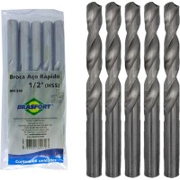 Broca Aco Rapido Brasfort (Y) 1/2'' - 7517 - Kit C/5 Peças