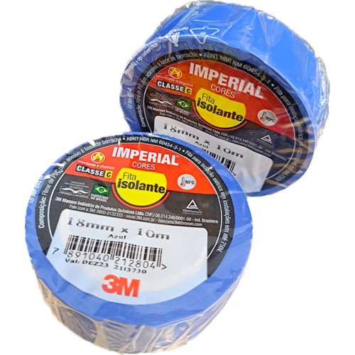 Fita Isolante 3M Imperial. 10M Azul - Kit C/10 Peças