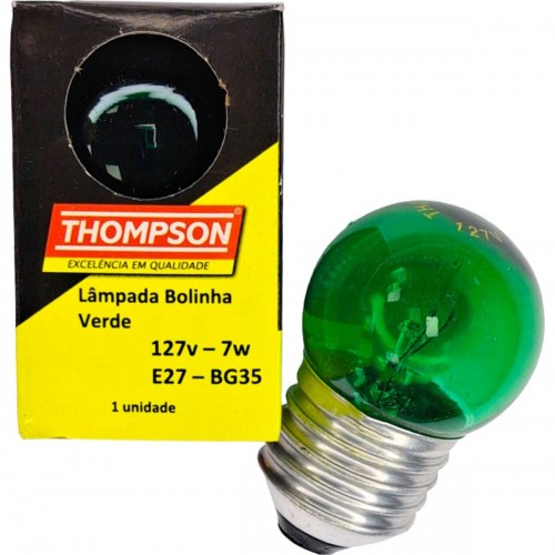 Lampada Bolinha Thompson 7Wx127V Verde - Kit C/10 Peças