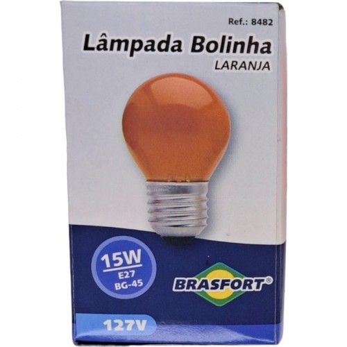 Lampada Colorida Brasfort 15Wx127V. Laranja - Kit C/25 Peças