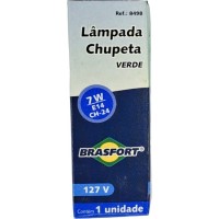 Lampada Chupeta Brasfort 7Wx127V. E14 Verde - Kit C/25 Peças