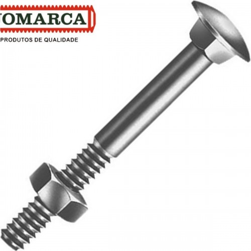 Parafuso Frances Zincado Com Porca Jomarca   5/16 X 8.1/2''