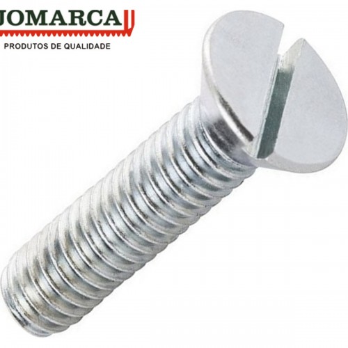 Parafuso Rosca Maquina Chata Fenda Jomarca   1/4 X 1'' - Kit C/2 Centos