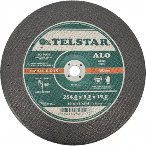 Disco Telstar Corte Ferro C.10X3/4 - Kit C/5 Unidades